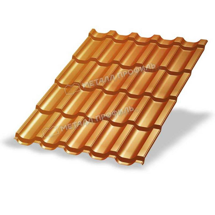 Металлочерепица Металл-Профиль Трамонтана-SL 0,5 AGNETA® Copper/Copper/Медный/Медный