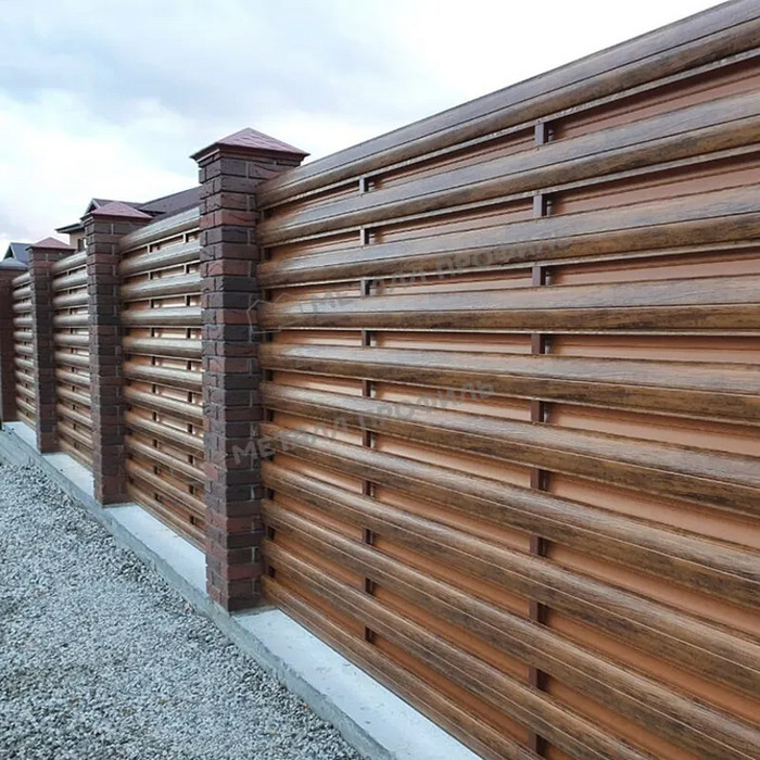 Штакетник Металл Профиль ELLIPSE-T 0,45 VikingMP® RR 32 Темно-коричневый