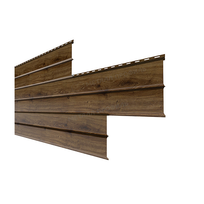 Сайдинг МЕТАЛЛ ПРОФИЛЬ Lбрус-XL-14х335 (ECOSTEEL_MA-12-Античный Дуб-0.45)