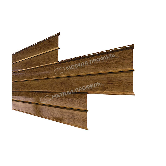 Сайдинг МЕТАЛЛ ПРОФИЛЬ Lбрус-XL-В-14х335 (ECOSTEEL-01-МореныйДуб-0.5)