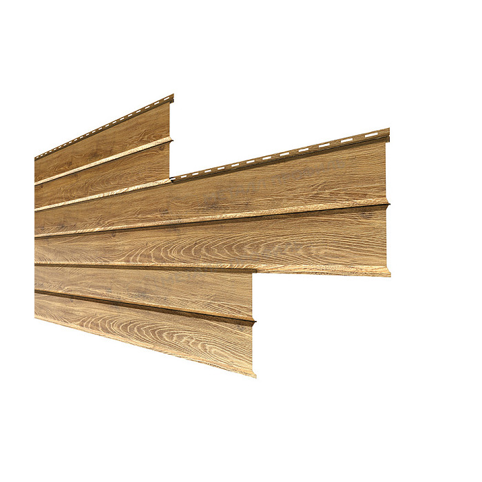 Сайдинг МЕТАЛЛ ПРОФИЛЬ Lбрус-XL-В-14х335 (ECOSTEEL_T-01-ЗолотойДуб-0.5)