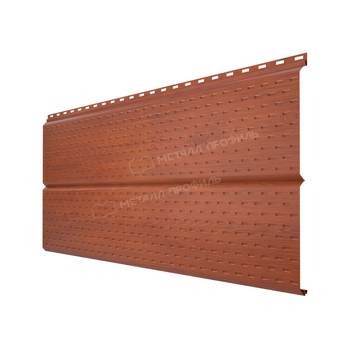 Софит МЕТАЛЛ ПРОФИЛЬ перфор. Lбрус-XL-14х335 (ECOSTEEL_T-12-Дуб-0.45)
