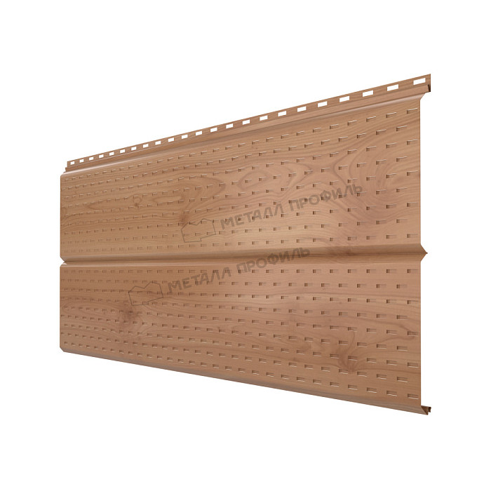 Софит МЕТАЛЛ ПРОФИЛЬ перфор. Lбрус-XL-14х335 (ECOSTEEL_T-12-Золотой Орех-0.45)